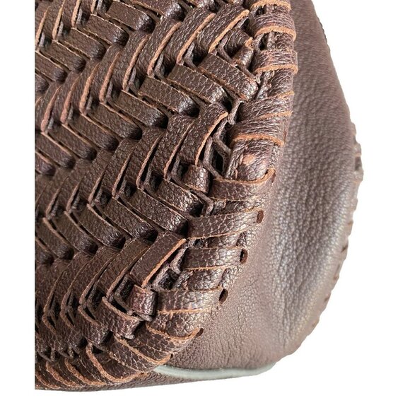 Anya Hindmarch Neeson Leather Woven Bucket Bag in Rosewood Brown - Picture 14 of 16